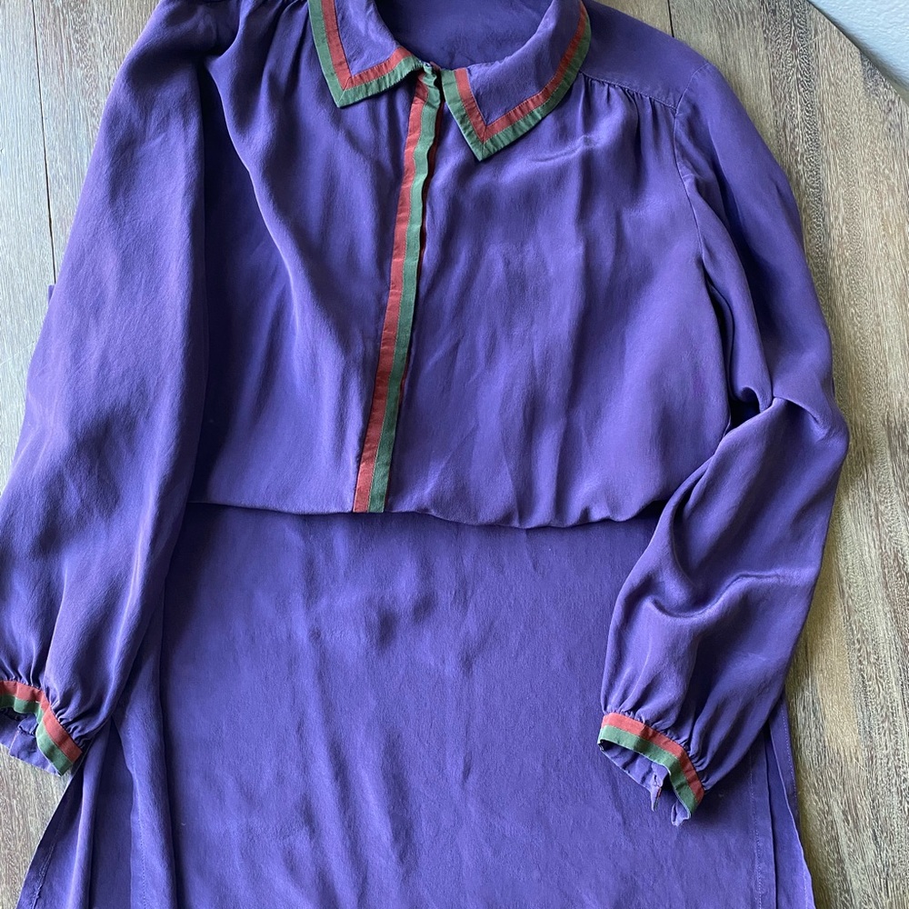 Vintage Soo Yung Lee long sleeve midi dress.  100% silk.